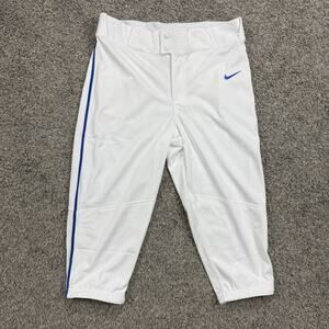 Nike Baseball Pant Vapor Select High 3/4 Piped White Men Medium Royal BQ9021-108